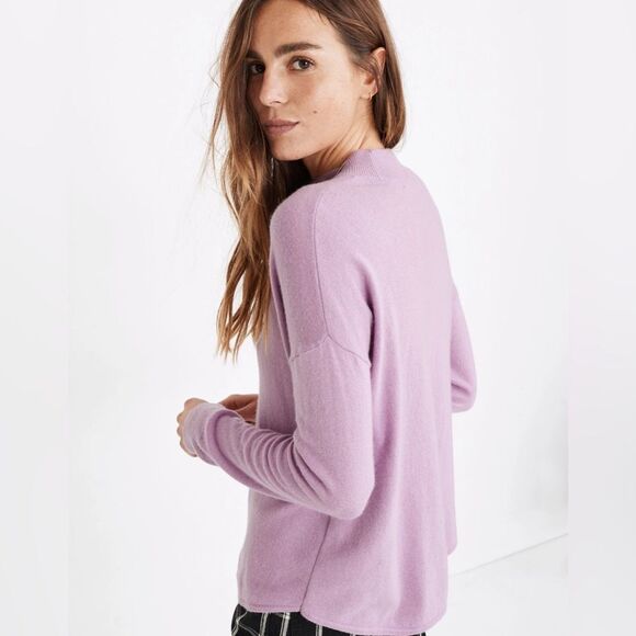 Madewell Ashbury Mockneck Wool/Alpaca Blend Sweater in Vibrant Lilac size Small - Picture 13 of 15